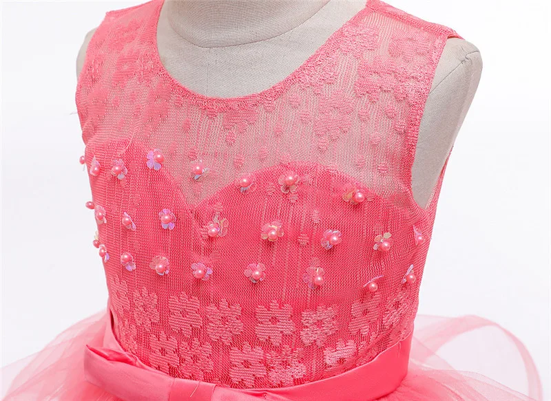 

4-14T Children Evening Party Dresses Elegant Girl Princess Dress Summer Kids Dresses Girls Costume Flower Girls Wedding Dress