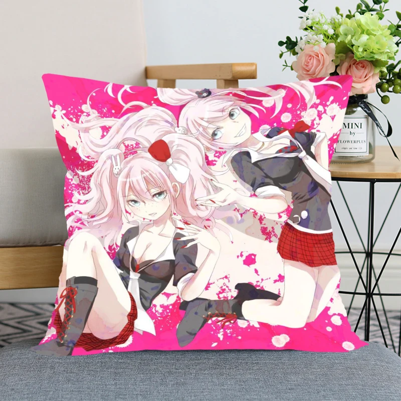 

New Arrival Danganronpa Anime Pillow Cover Bedroom Home Office Decorative Pillowcase Square Zipper Pillow case Satin Soft Cover