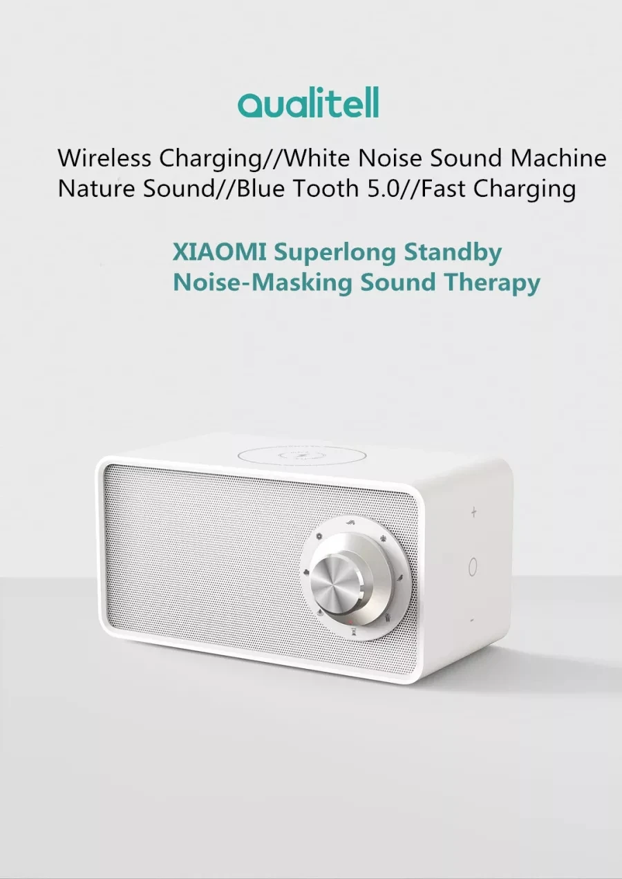 Xiaomi Mijia Qualitell Беспроводное зарядное устройство белый шум динамик Bluetooth BLT5.0 EPP протокол 10 Вт Быстрая зарядка помогает сна