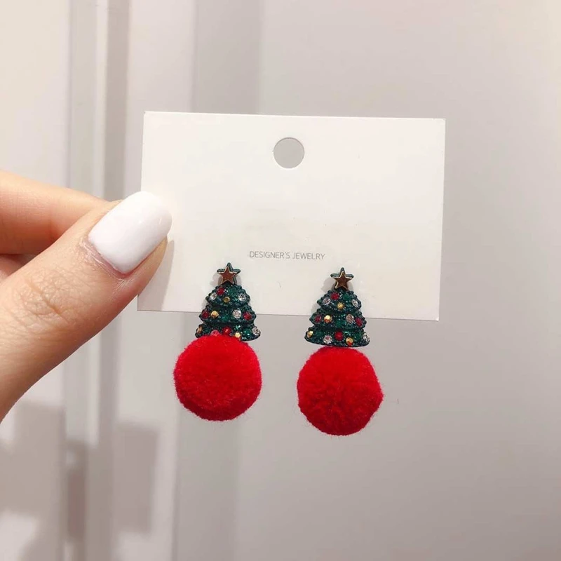 Женские асимметричные серьги-капельки MENGJIQIAO новые зимние рождественские серьги