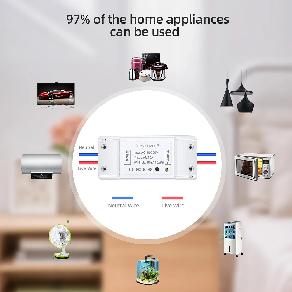 Коммутатор TISHRIC Basic Wi-Fi 220 В Alexa | Электроника