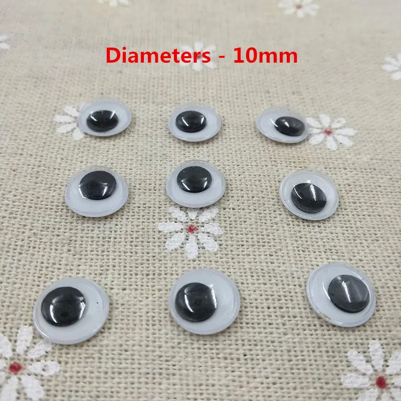 10mm crafts 500pcs/lot Mixed Not Self-adhesive Eyes DIY For Toys Dolls Googly Wiggly Eyeballs Scrapbooking Accessor - Цвет: 10mm