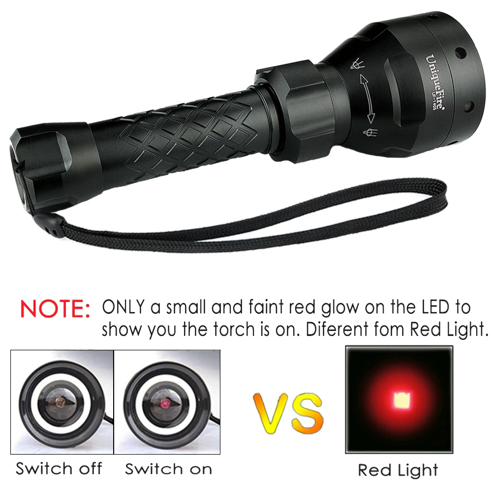 UniqueFire фонарик Фонарь UF 1405 4715AS 850NM IR LED 67 мм выпуклая линза 3 режима