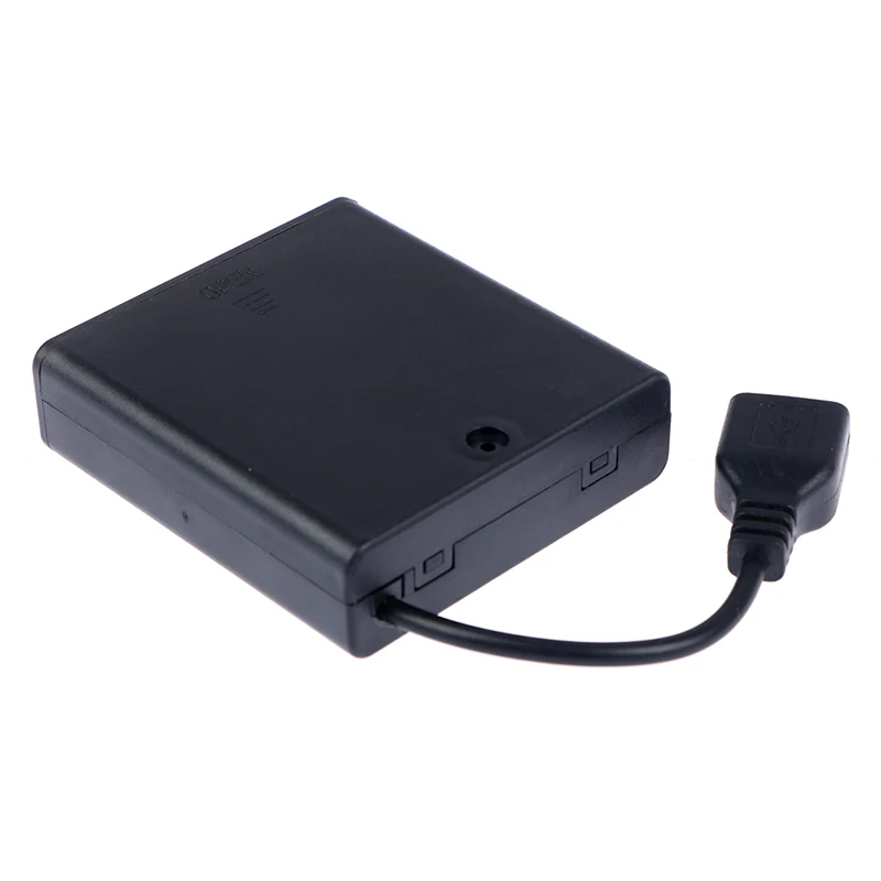 

4 X AA USB Battery Box For 5V LED Strip Lights USB Mini Power Supply