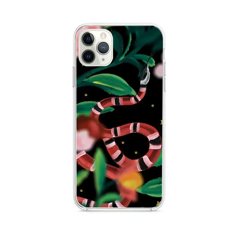 

Luxury brand snake shaped Phone Case Clear for iphone 12 11 Pro max mini XS 8 7 6 6S Plus X 5S SE 2020 XR cover
