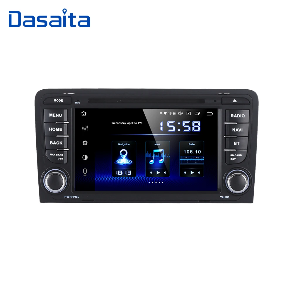 Автомобильный DVD плеер Dasaita TDA7850 2DIN 7 дюймов Android 10 для Audi A3 S3 радио 2003 2004 2005 2006 2007 2008