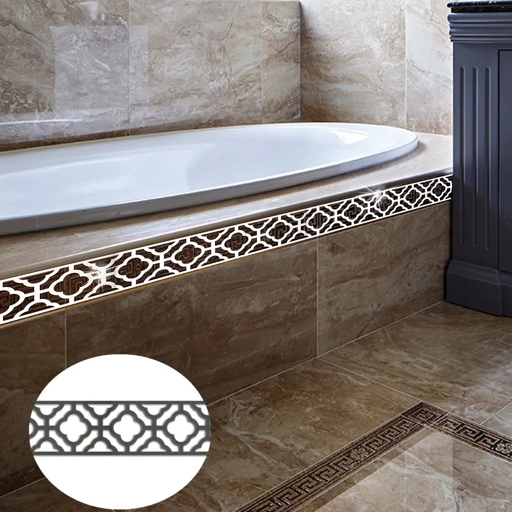 

3D Acrylic Wall Stickers Mirrored Skirting Line Wall Decals Waistline Decor Bedroom Living Room Decor Wallpaper for Furniture