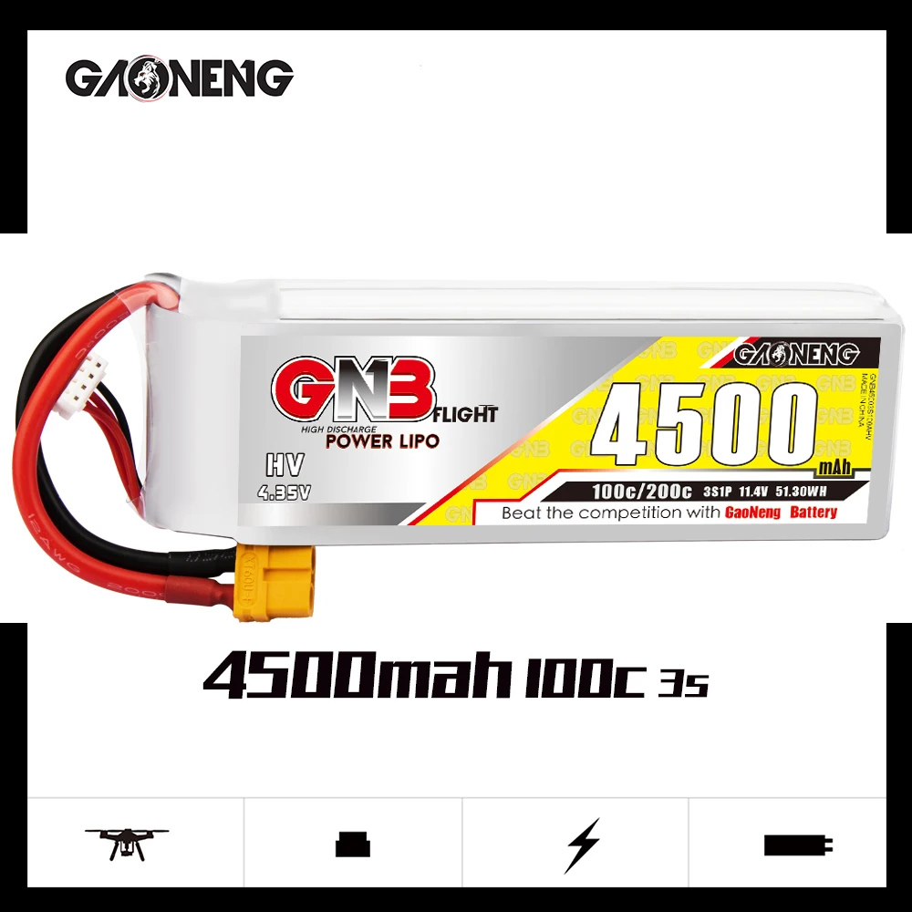 Литий полимерный аккумулятор GAONENG GNB 4500 мАч 3S 11 4 в C HV с разъемом XT60 EC5 XT90S для БПЛА