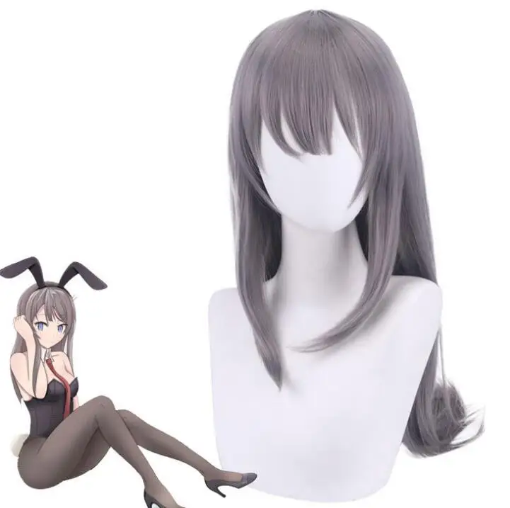 

Anime 80CM Long Wig Cosplay Sakurajima Mai Costume Does Not Dream of Bunny Girl Senpai Women Heat Resistant Synthetic Hair Wigs
