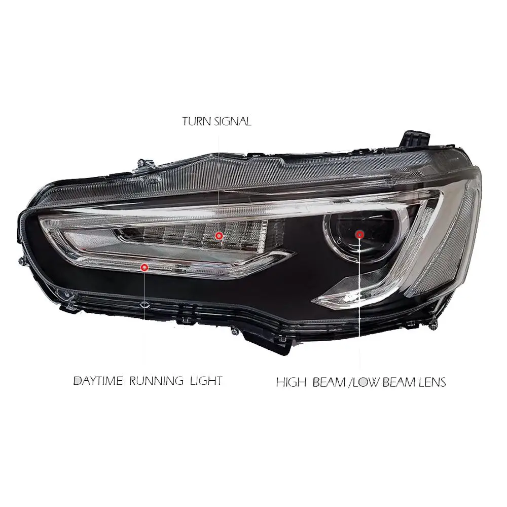 Светодиодные фары KP подходят для 2008 2017 Mitsubishi Lancer EVO двухлучевые стиль Audi A5|headlights