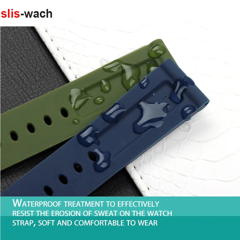 

Belt Watch Accessories Band FOR Panerai Watch PA441 111 Watch Strap Rubber Silicone Soft Waterproof Watch Bracelet 22MM 24MM