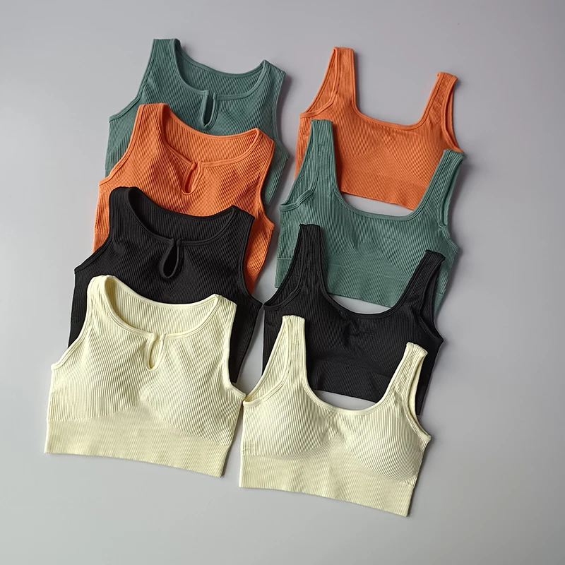 

U-shaped Sports Underwear Women's Non Steel Ring Shockproof Running Gathered Bra Fast Drying Beautiful Back Fitness Vest Bra Sum