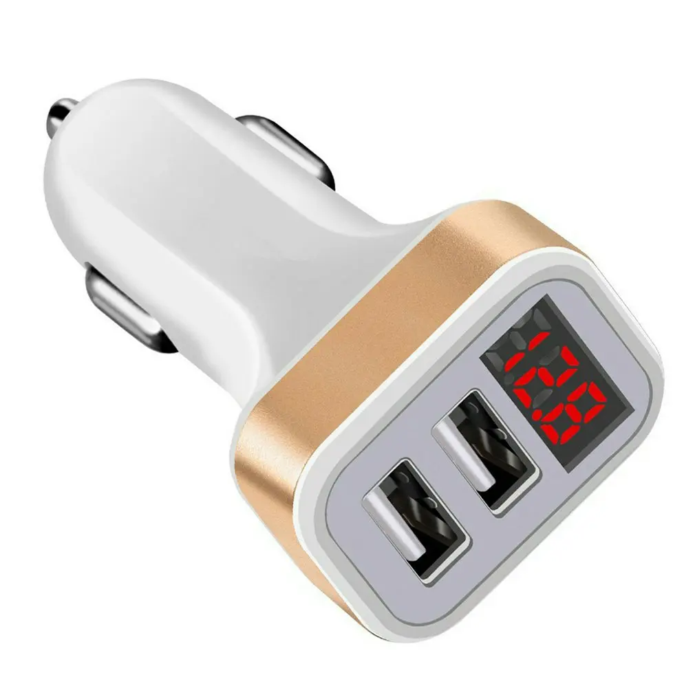 

Car Charger LCD 2USB Car Phone Charger Digital LCD Screen Displays Numbers Multi-protection Car Charger