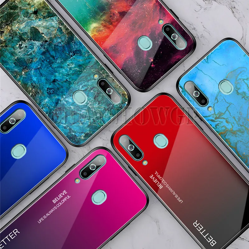 Tempered Glass Case for Samsung Galaxy S10 Plus S10e S9 S8 Note 9 10 A7 2018 Gradual Change Color Soft Edge TPU Cover | Мобильные - Фото №1