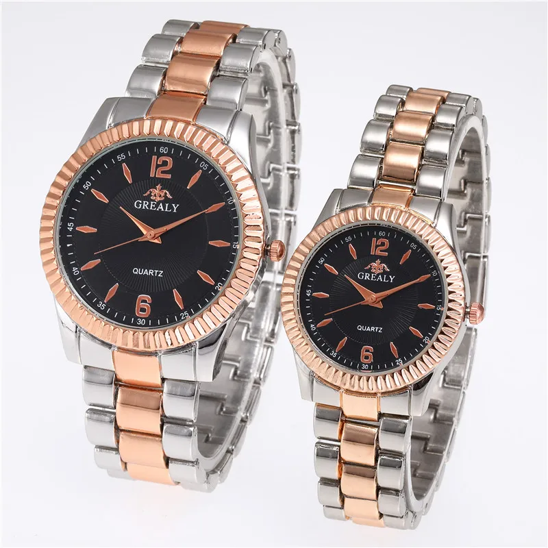 Новинка часы со стальным ремешком пара повседневные простые модные