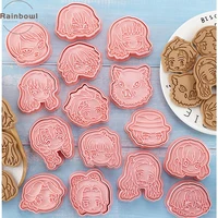 20pcsset cookie mold anime demon slayer cookie cutters plastic mold pressing baking molds kitchen tools christmas cookie cutter