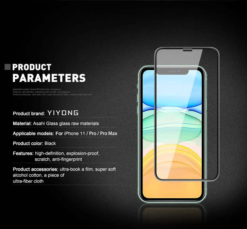 YIYONG 10 D полное покрытие закаленное стекло для iPhone 11 Pro Max стекло для iPhone X XR XS Max Защита экрана для iPhone11 Pro стекло