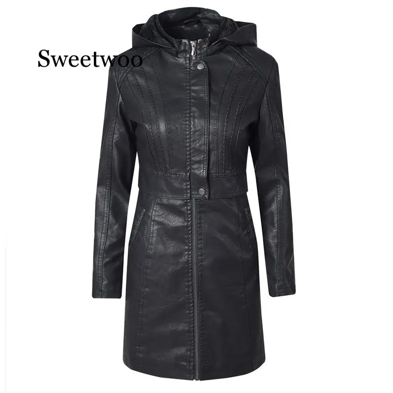 Женская кожаная куртка из ПУ кожи стройная коричневого черного и кофейного цвета