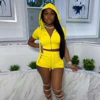 hirigin casual sporty hoodies shorts set for women two piece set crop tops drawstring shorts sweat suits 2 piece sets outfits