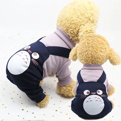 

Blue Hooded Dog Clothes Cartoon Four-legged Button Pet Clothes
