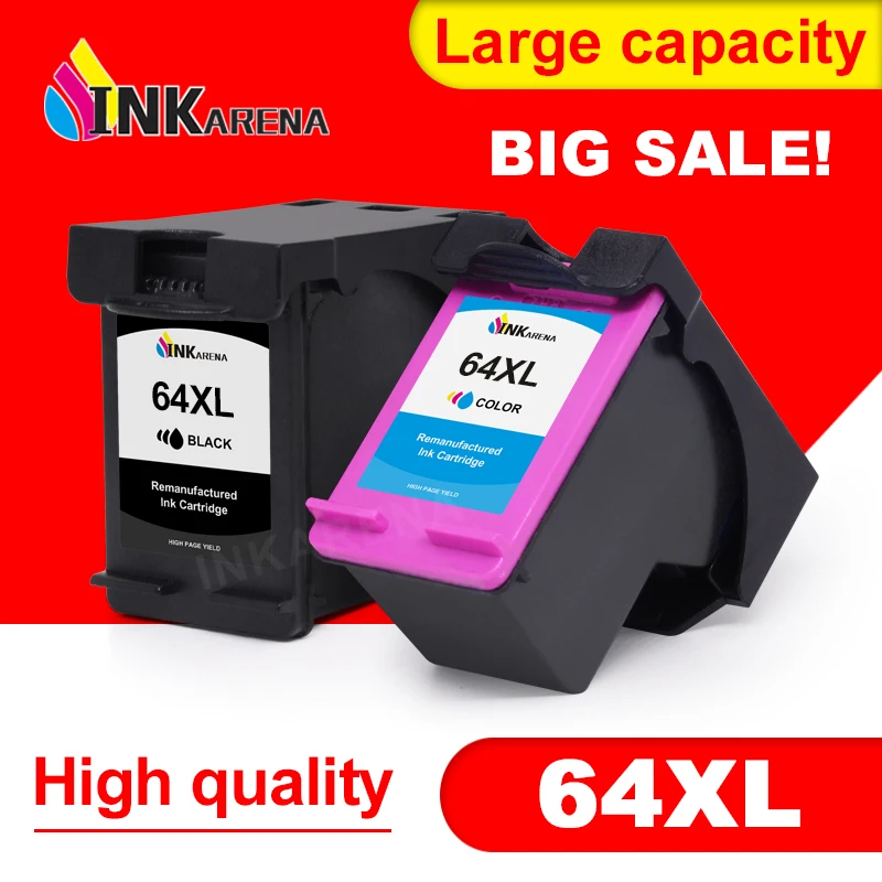 

INKARENA For HP64 Compatible Ink Cartridge Replacement For HP 64 xl 64xl Envy 7800 7820 7158 7164 7855 7864 6252 6255 Printer