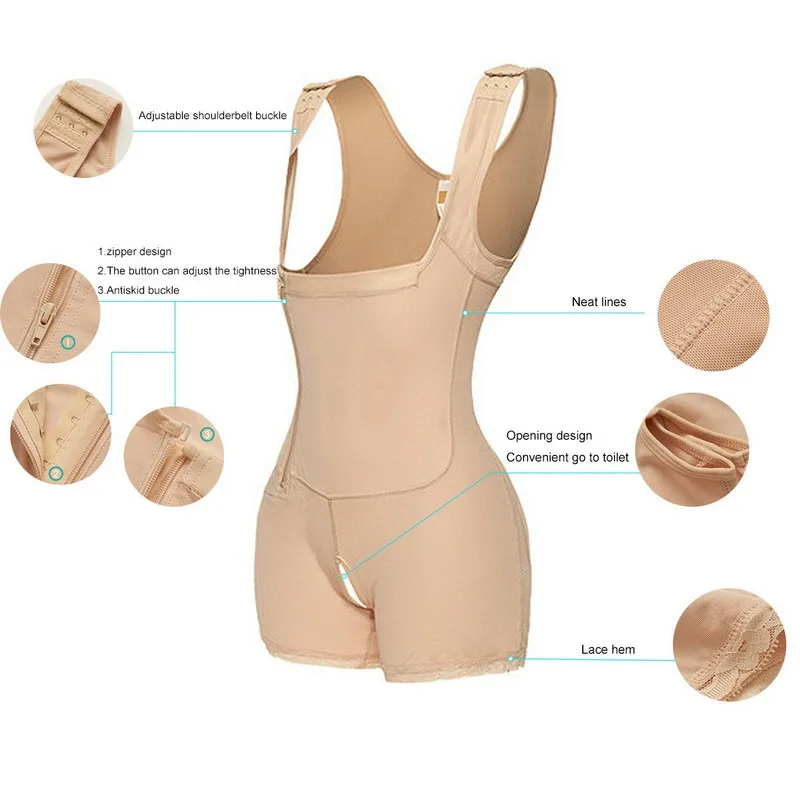 

WENYUJH New Women's Slimming Underwear Bodysuit Body Shaper With Zipper Waist Trainer Postpartum Recovery Slimming Shapewear