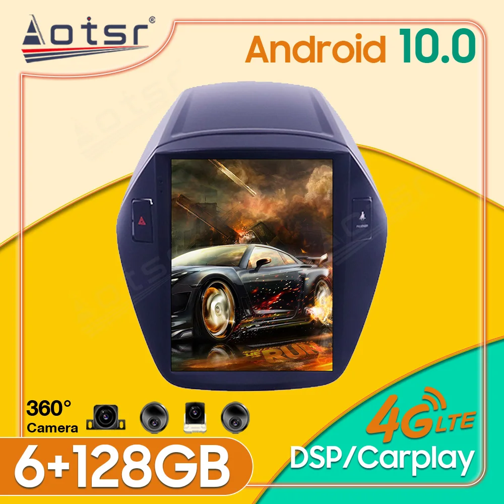 

Android10 6+128GB Tesla Screen For Hyundai IX35 2010-2015 Car Radio Player GPS Navigation 360 Camera Auto Stereo Multimedia