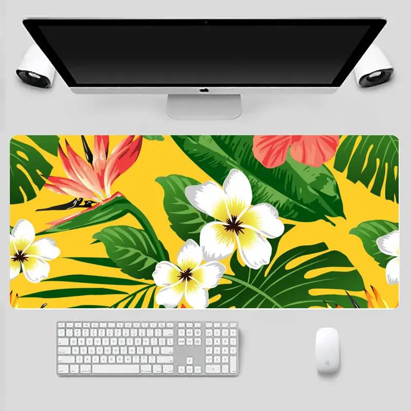 

Floral Botanic Banana leaves Natural Rubber Gaming DeskTable Protect Game Office Work Mouse Mat pad X XL Non-slip Laptop Cushion
