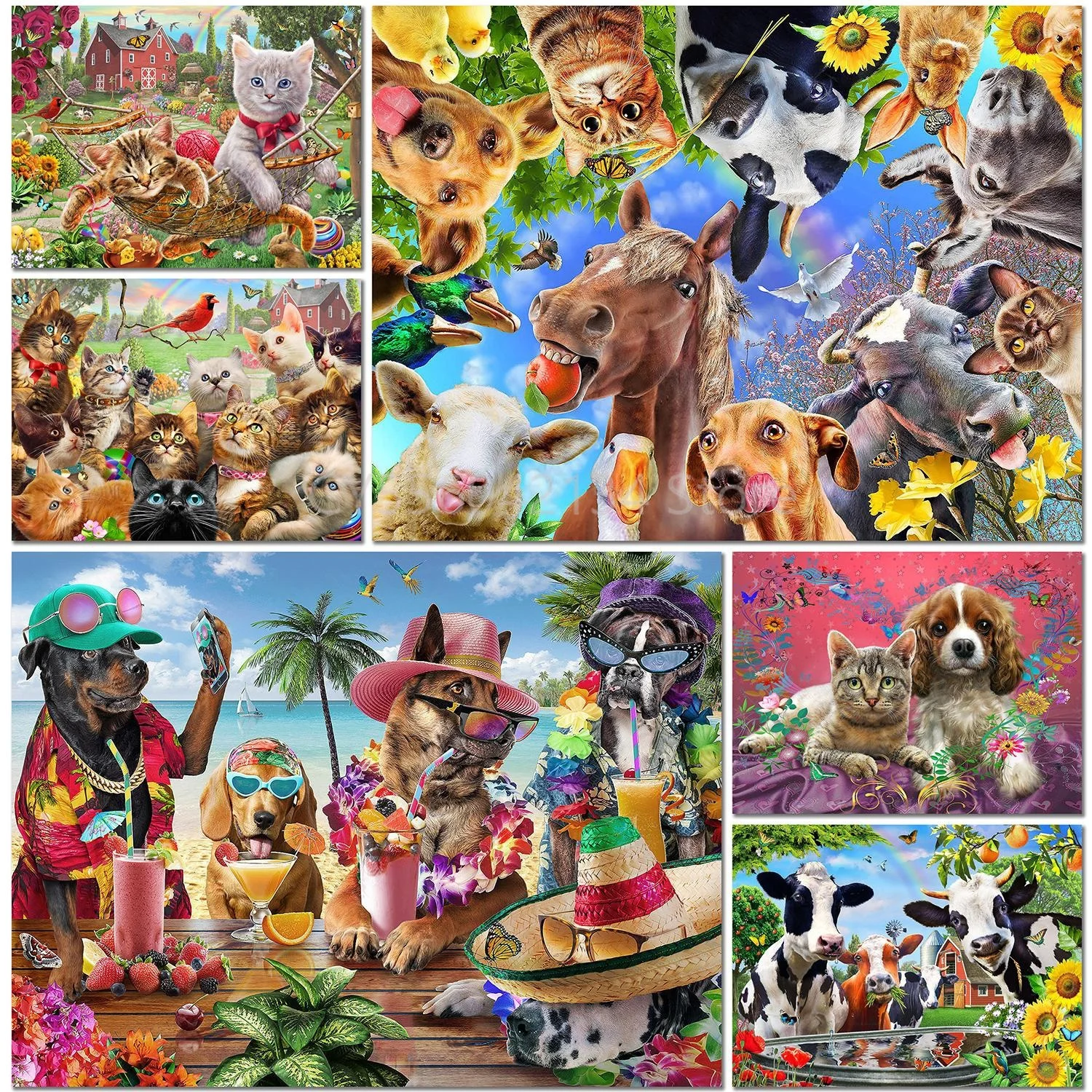 

DIY 5D Farm Diamond Painting Full Drill with Number Kits Crystal Rhinestone Cross Paintings Canvas for Adults and Kids