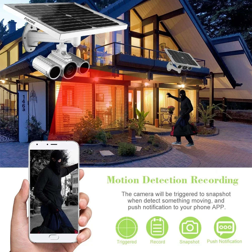 IP камера Funxwe FW26 с солнечной батареей 1080P Wi Fi 80 м|ip camera starlight|network ip cameraip |