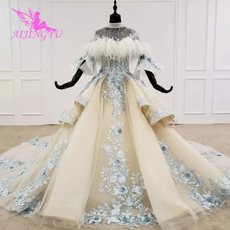 

AIJINGYU Dresses Gowns Egypt Long Tail Ball Colors Popular Korea Italian Gownes Wedding Dress Belts