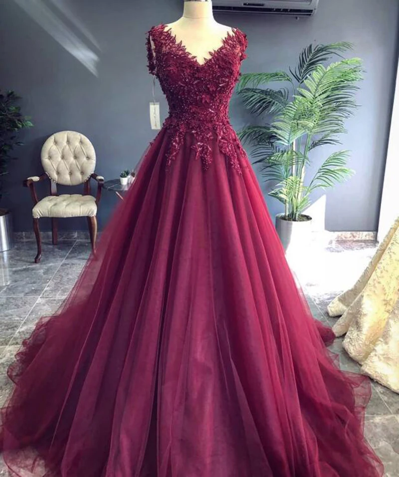 Женское длинное вечернее платье бордовое Элегантное Платье трапециевидного