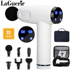 Массажный пистолет для расслабления мышц, прибор для массажа тканей с разъемом USB Type-c, 32 скорости, облегчение боли, вибрация, Массажная терапия, упражнения