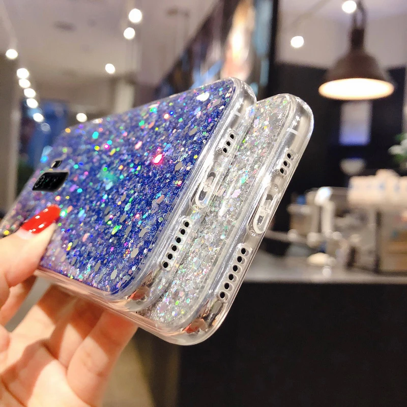Bling Glitter Phone Case For Xiaomi Redmi Note 8 Pro 7 6 5 soft silicone cover fundas Mi 10 9 A3 Lite |