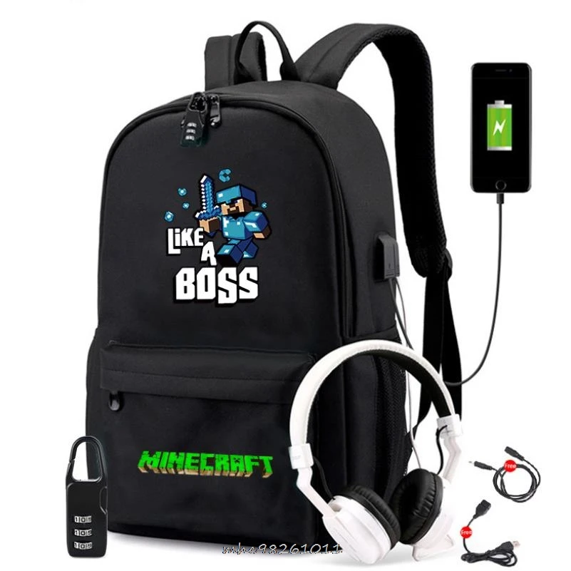 Школьные ранцы Minecraft для девочек женский рюкзак школьные сумки с принтом Женская