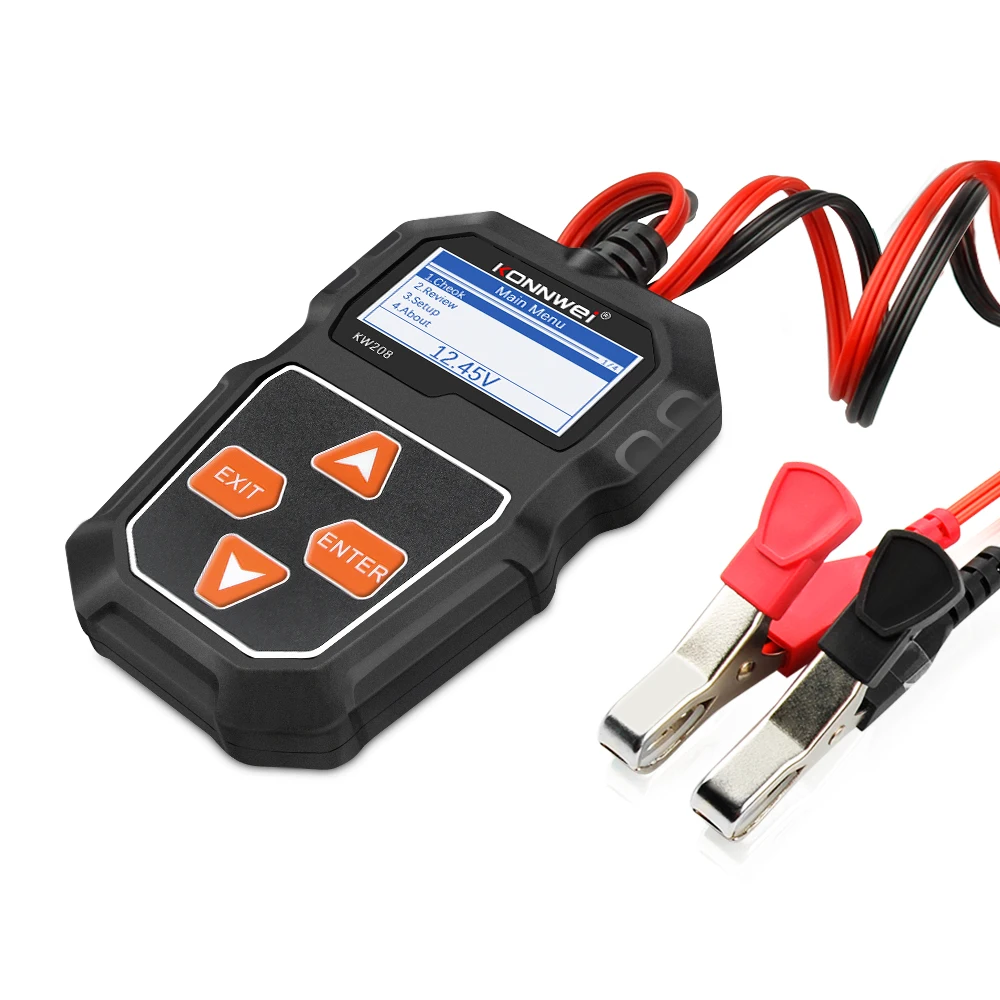 

KONNWEI KW208 Battery Tester For All 12V Batteries Support Multi Languages Auto Diagnostic Tools