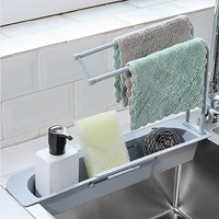 adjustable sink sponge holder kitchen telescopic sink rack shelf telescopic sink storage rack holder adjustable drainer with tow