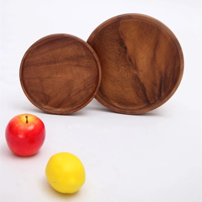 

Snack Tray Home Fruit Tray Cake Candy Pan Dried Fruit Plate Tea Coffee Black Walnut Wood Food Dishes Storage Trays