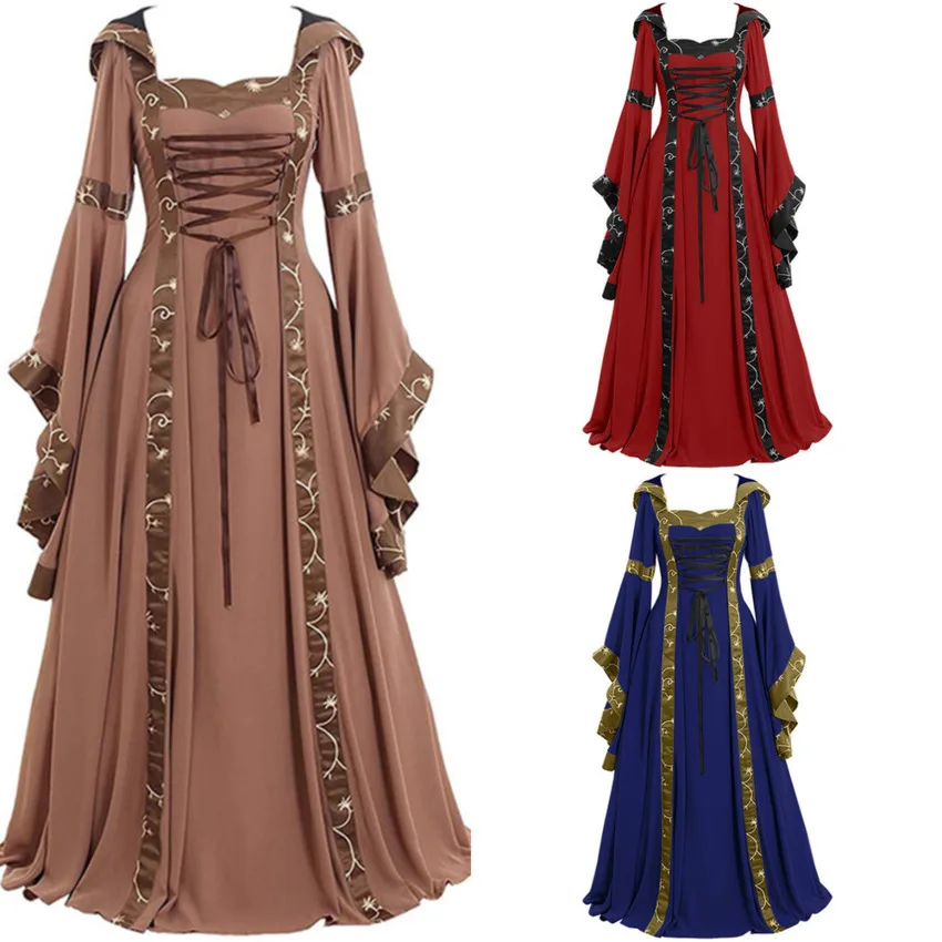 2021 средневековые костюмы для косплея женщин на Хэллоуин карнавал среднего