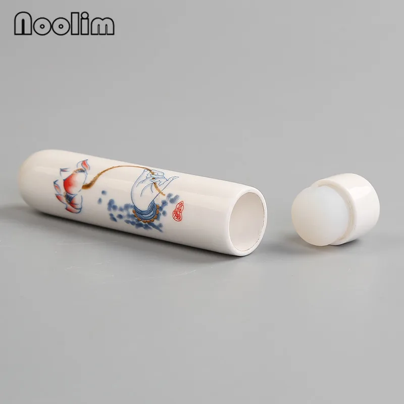 Керамические дорожные мини-банки Цзиндэчжэнь с ручной росписью Лотос