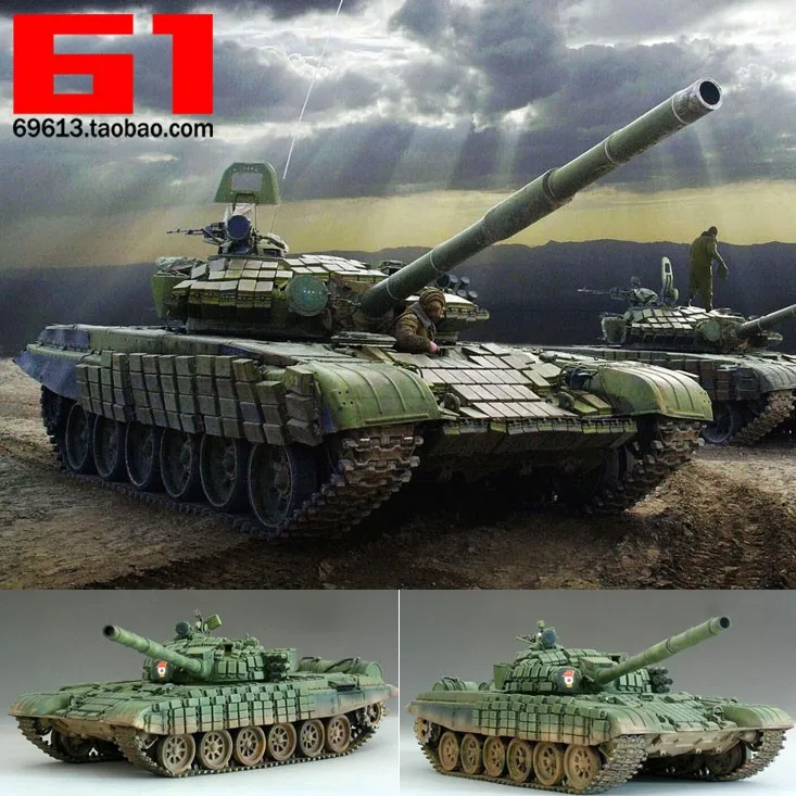 Масштаб 1:35 русский T 72B бронированный основной боевой танк с мотором DIY