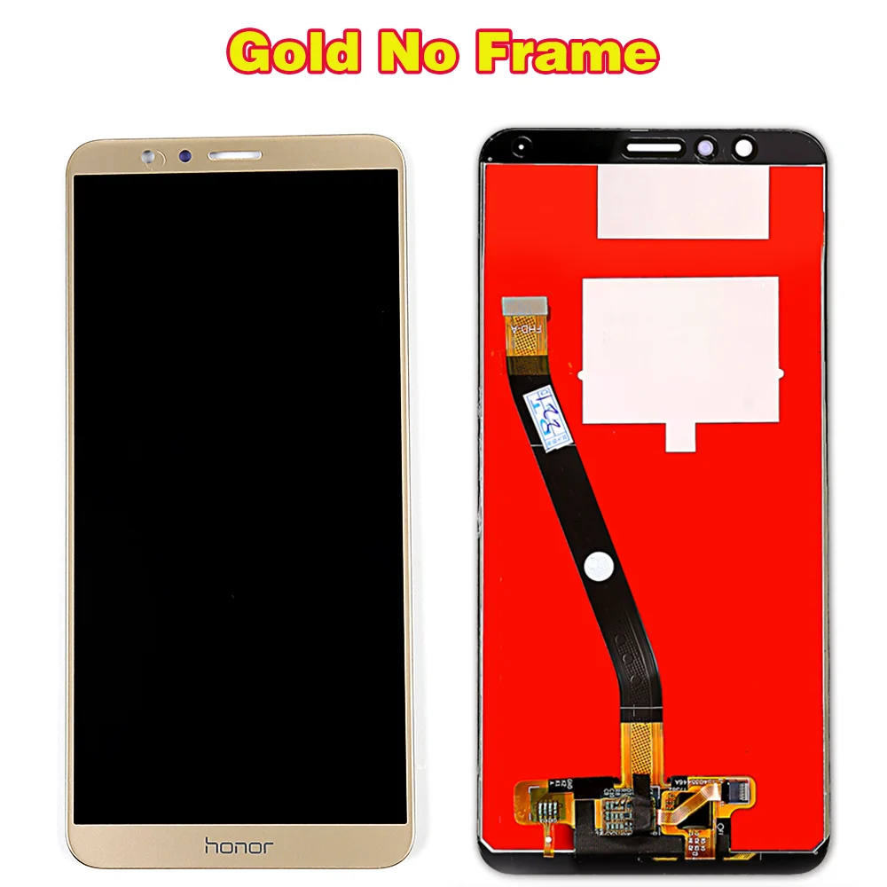 Gold without Frame Huawei Honor 7X BND-L21 BND-L22 BND-L24 5,93 дюймов ЖК-дисплей для Mate SE, сенсорный экран, дигитайзер, для сборки рамка с бесплатными инструментами - Цвет: Gold without Frame