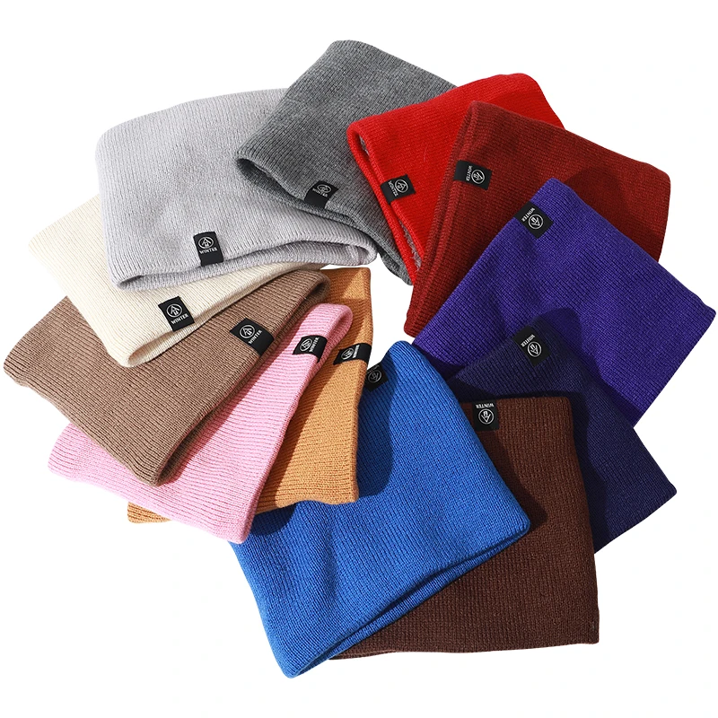 Зимний хлопковый снуд шапки зимний мужской шарф женский вязаная шапка