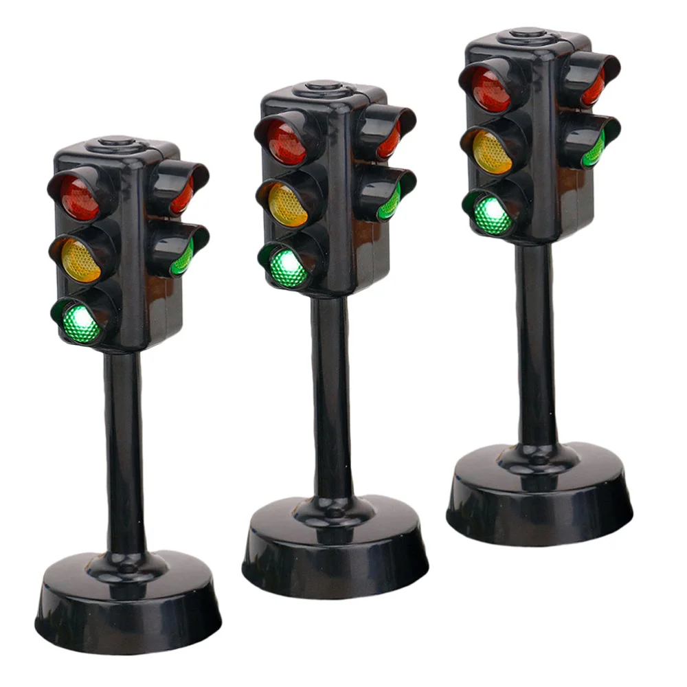 

3pcs Traffic Light Mini Traffic Signal Light Model Child Educational