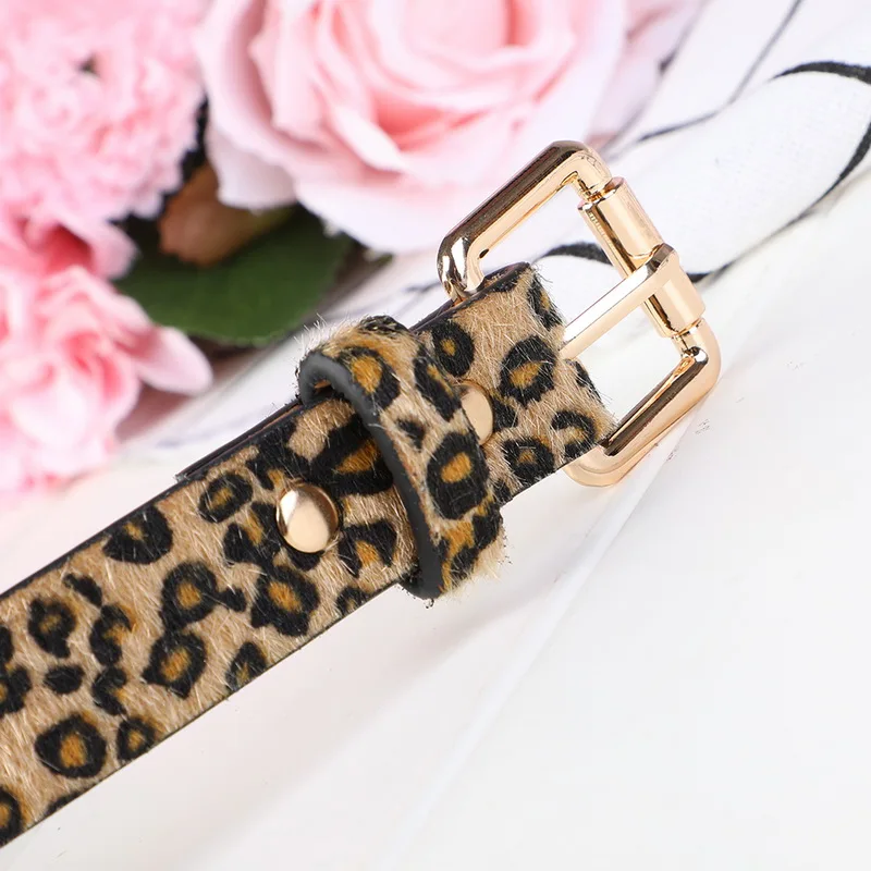 Женский ремень с леопардовым принтом металлической пряжкой|Женские ремни| |
