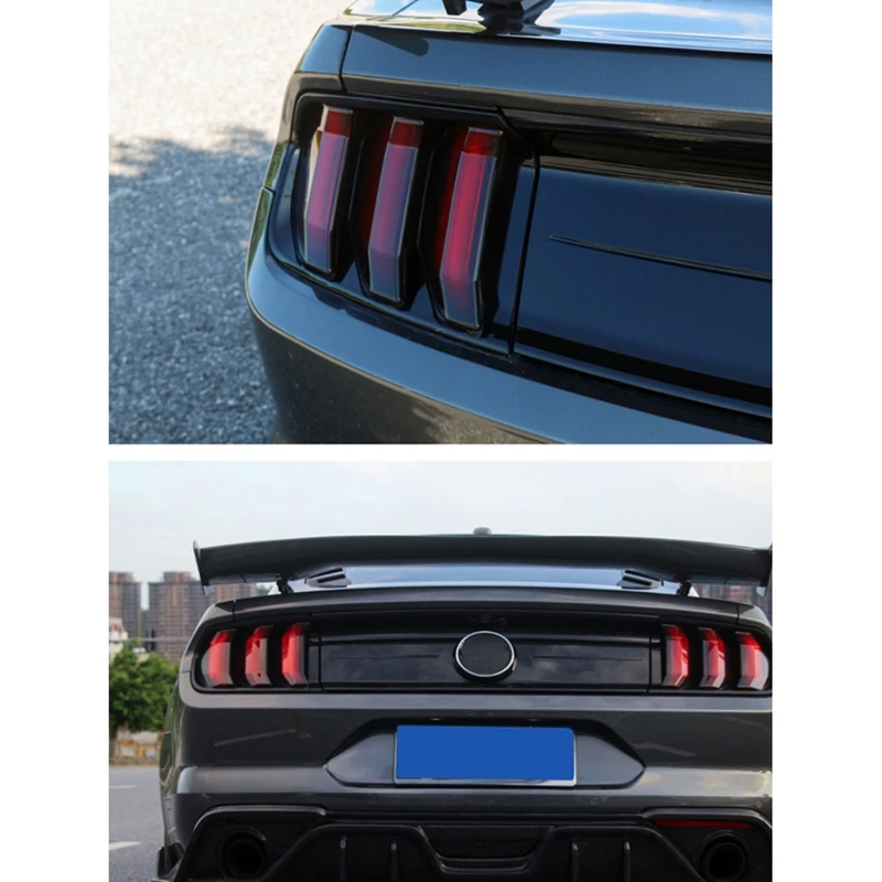 

6 Pcs Car Rear Tail Light Lamp Cover Protector Sticker for Ford Mustang 2018 2019 Decorative Sticker