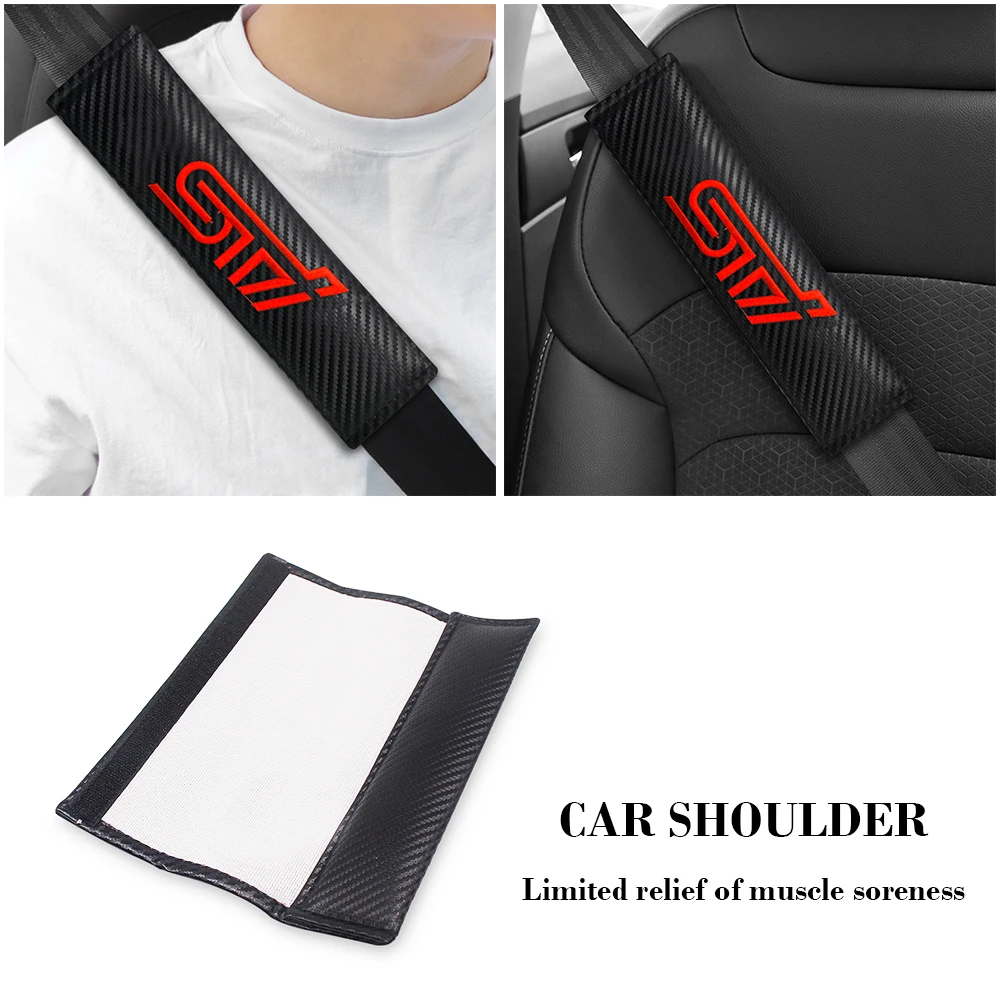 

2PCS Car Seat Belt Pads Seat Shoulder Strap Pad Cushion Cover For SUBARU LEGACY Forester Outback Rally WRX WRC XV Impreza STI