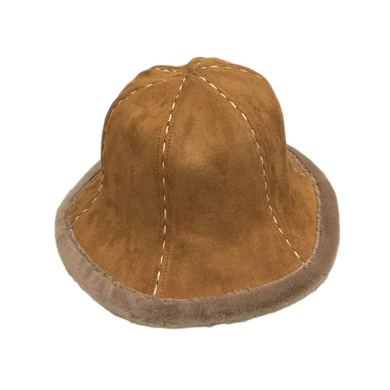 Suede Double-Sided Wear Keep Warm Bucket Hat Women Fashion Fisherman Hat Beach Sun Hats Bob Femme Panama Hat