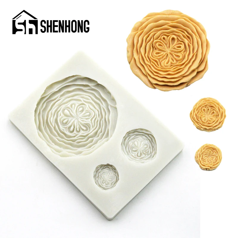 SHENHONG Роза Остина лепесток силиконовые помадки торт плесень 3D Цветочный узор