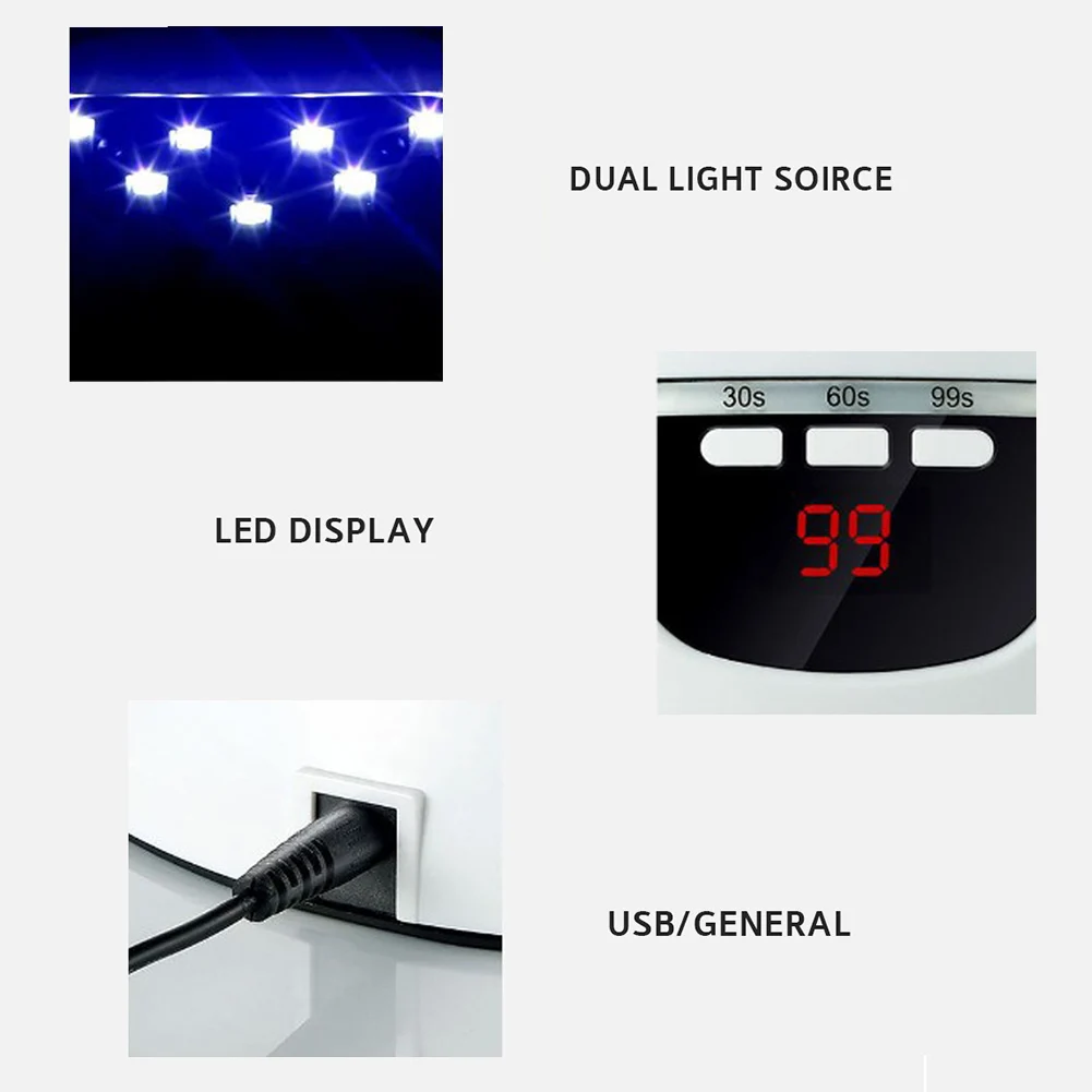 

45W USB Smart 15 LED UV Nail Lamp Gel Polish Dryer Fast Curing Manicure Light Nails Dryer Sun Light Lamp For Manicure